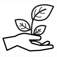 Ecology and environment concept in black line color vector