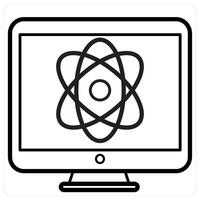 Physics icon concept in black line color vector