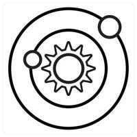 Solar System icon concept in black line color vector