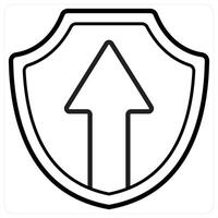 Security and secured icon in black line color vector