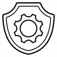 Shield concept in black line color vector