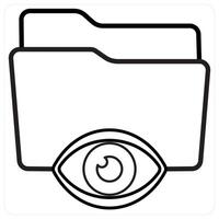 Private folder icon concept in black line color vector