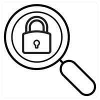Search Password icon concept in black line color vector