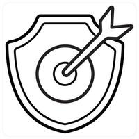 Target Security icon concept in black line color vector