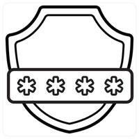 Password icon concept in black line color vector
