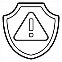 Warning icon concept in black line color vector