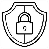 Security Password icon concept in black line color vector