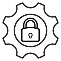 Security Setting icon concept in black line color vector