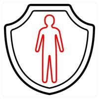 Security and private icon concept in black line color vector