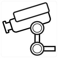 CCTV icon concept in black line color vector