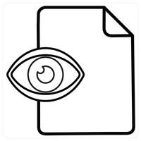 Private File icon concept in black line color vector