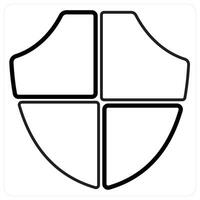 Security in black line color vector