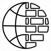 Web icon concept in black line color vector