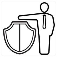 Security Administrator concept in black line color vector