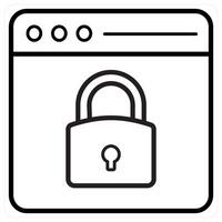 Webpage Security icon concept in black line color vector