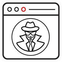 Spy icon concept in black line color vector