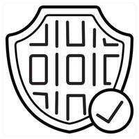 Data Privacy icon concept in black line color vector