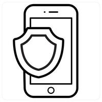 Security Shield concept in black line color vector
