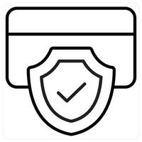 Card Security icon concept in black line color vector