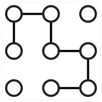 Pattern Lock icon concept in black line color vector