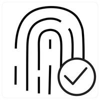 Fingerprint Match icon concept in black line color vector