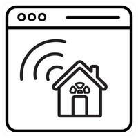 House Designing And Architecture Icon Concept in black line color vector