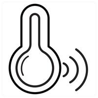 Temperature And Low Icon Concept in black line color vector