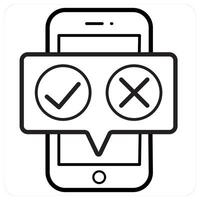 Mobile Feedback icon concept in black line color vector