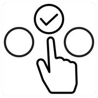 Choice icon concept in black line color vector