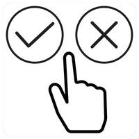 Survey and ratinsg icon concept in black line color vector