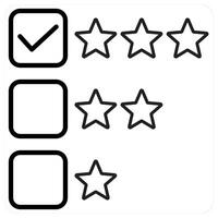 Star Rating icon concept in black line color vector