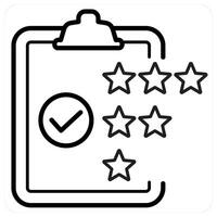 Rating and feedback icon concept in black line color vector