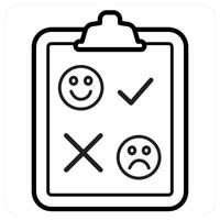 Feedback and ratings icon concept in black line color vector