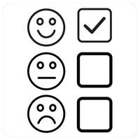 Feedback Survey icon concept in black line color vector