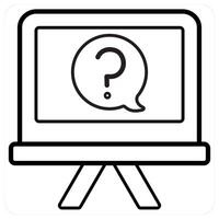 Question concept in black line color vector