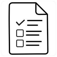 Survey and query icon concept in black line color vector