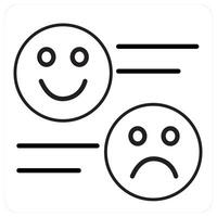 Feedback and reviews icon concept in black line color vector
