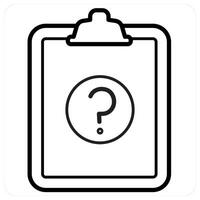 Survey and query concept in black line color vector