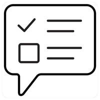 Text Survey icon concept in black line color vector