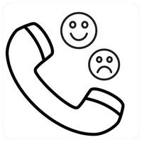 Call Survey icon concept in black line color vector