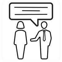 Communication concept icon in black line color vector