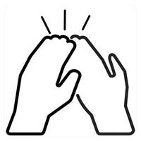 High Five icon concept in black line color vector