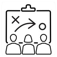 Strategy in black line color vector