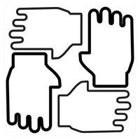 Team and teamwork icon concept in black line color vector