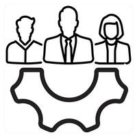 Cooperation icon concept in black line color vector