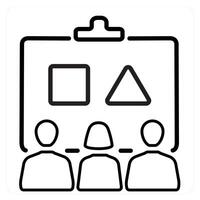 Planning icon concept in black line color vector