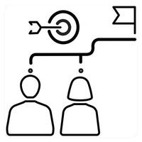 Target concept in black line color vector