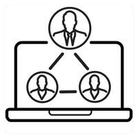 Contacts icon concept in black line color vector