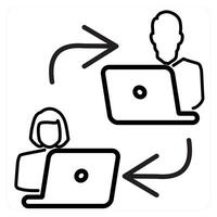 Network concept in black line color vector
