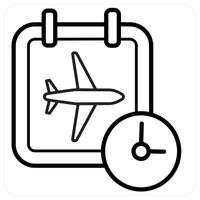 travel time icon concept in black line color vector